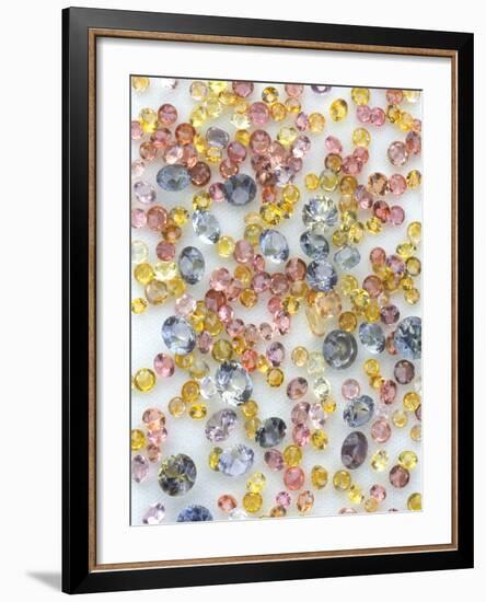 Yogo Sapphires on White-null-Framed Photographic Print