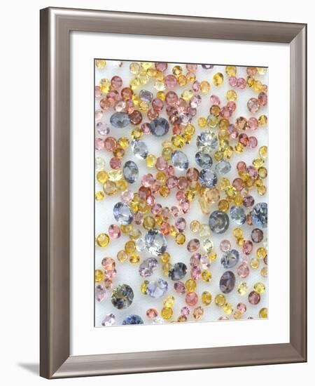 Yogo Sapphires on White-null-Framed Photographic Print