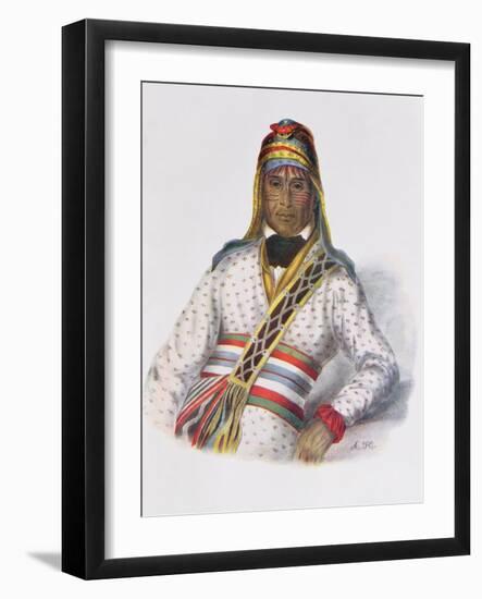 Yoholo-Micco, a Creek Chief, 1825, Illustration from 'The Indian Tribes of North America, Vol.2',…-Charles Bird King-Framed Giclee Print