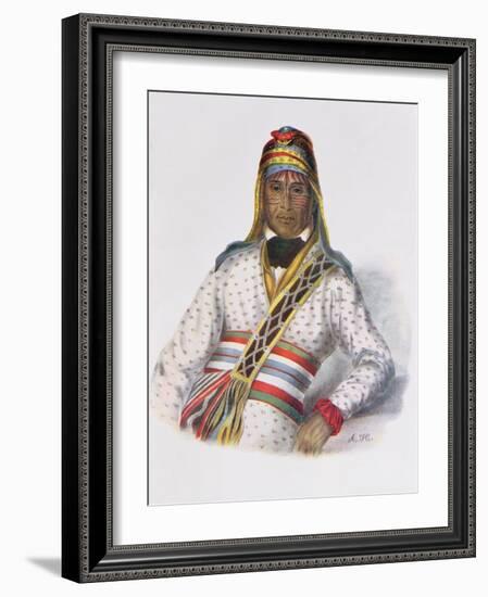 Yoholo-Micco, a Creek Chief, 1825, Illustration from 'The Indian Tribes of North America, Vol.2',…-Charles Bird King-Framed Giclee Print