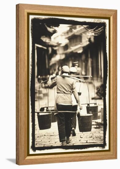 Yokes and Pails, Lijiang, China-Theo Westenberger-Framed Stretched Canvas