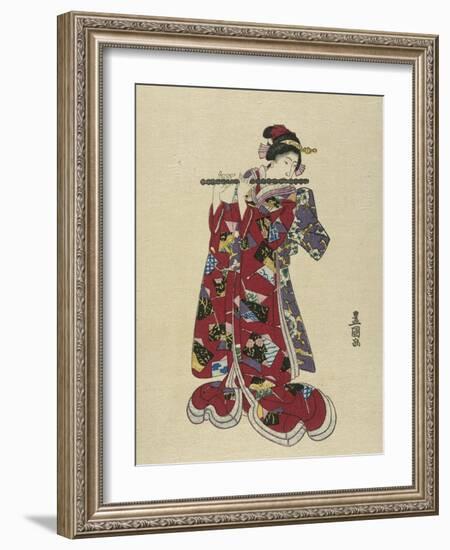 Yokobue, Seven Hole Chinese Flute-Utagawa Toyokuni-Framed Giclee Print