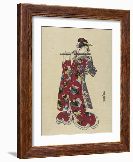 Yokobue, Seven Hole Chinese Flute-Utagawa Toyokuni-Framed Giclee Print