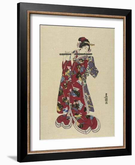 Yokobue, Seven Hole Chinese Flute-Utagawa Toyokuni-Framed Giclee Print