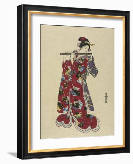 Yokobue, Seven Hole Chinese Flute-Utagawa Toyokuni-Framed Giclee Print