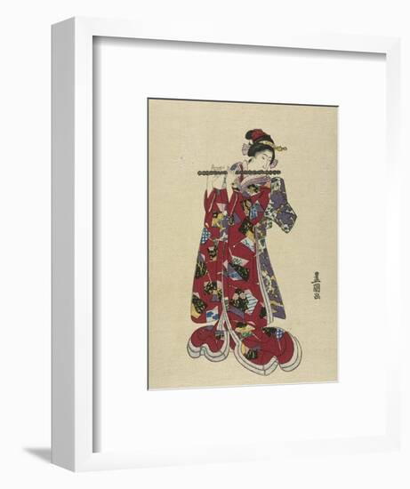 Yokobue, Seven Hole Chinese Flute-Utagawa Toyokuni-Framed Giclee Print