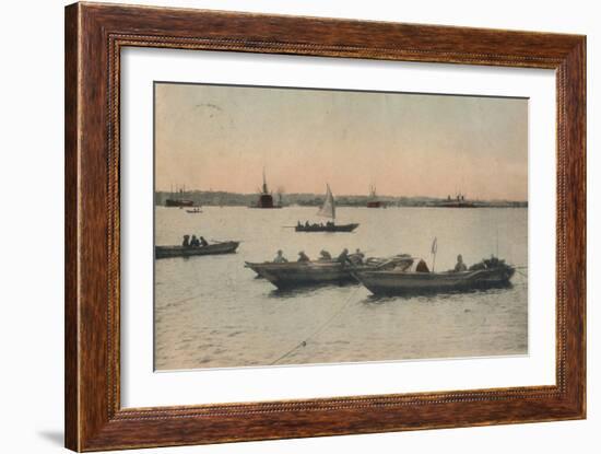 Yokohama Harbour, Japan, C1918-null-Framed Giclee Print