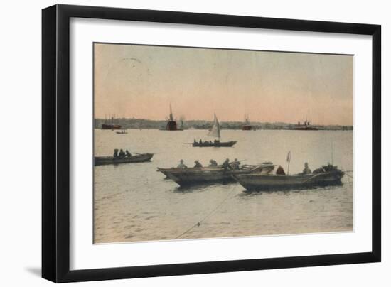 Yokohama Harbour, Japan, C1918-null-Framed Giclee Print