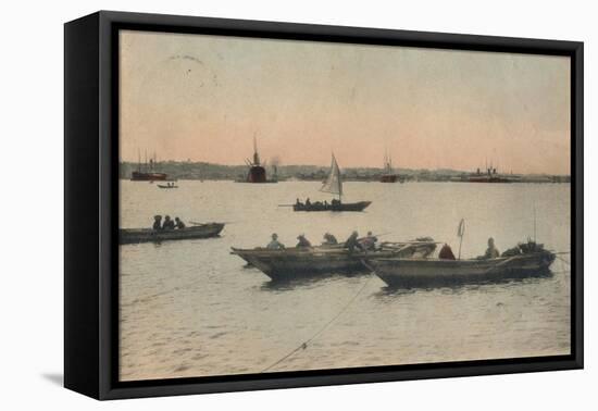 Yokohama Harbour, Japan, C1918-null-Framed Premier Image Canvas