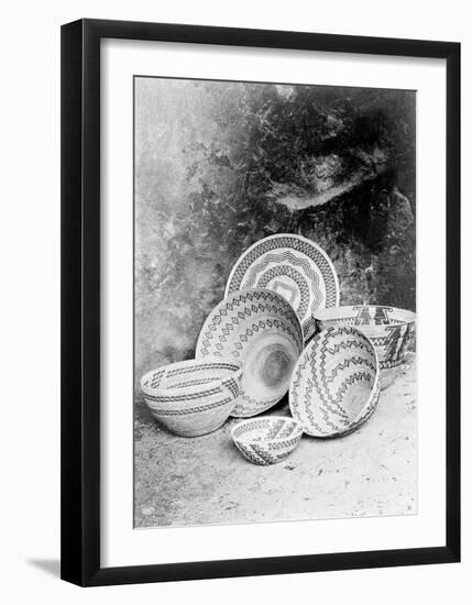 Yokuts Baskets-Edward S^ Curtis-Framed Giclee Print