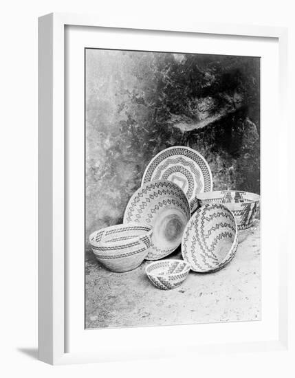 Yokuts Baskets-Edward S^ Curtis-Framed Giclee Print