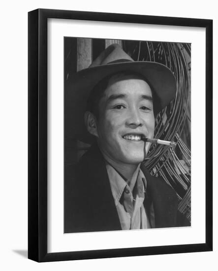 Yonehisa Yamagami, electrician, Manzanar Relocation Center, California, 1943-Ansel Adams-Framed Photographic Print