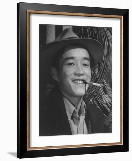 Yonehisa Yamagami, electrician, Manzanar Relocation Center, California, 1943-Ansel Adams-Framed Photographic Print