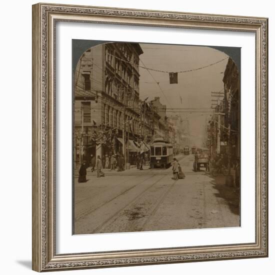 'Yonge St., looking north from King St., the busy center of Toronto, Canada', 1904-Unknown-Framed Photographic Print