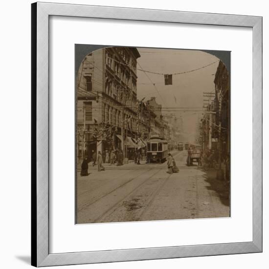 'Yonge St., looking north from King St., the busy center of Toronto, Canada', 1904-Unknown-Framed Photographic Print