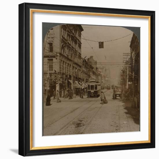 'Yonge St., looking north from King St., the busy center of Toronto, Canada', 1904-Unknown-Framed Photographic Print