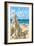 York Beach, Maine - Sand Castle-Lantern Press-Framed Art Print