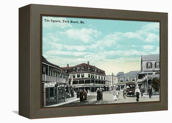 York Beach, Maine - The Square-Lantern Press-Framed Stretched Canvas