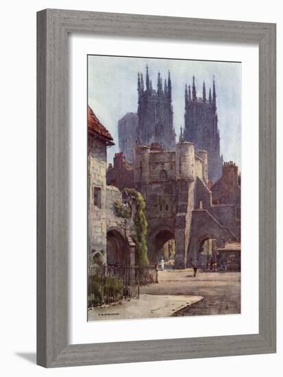 York Bootham Bar-Ernest W Haslehust-Framed Art Print