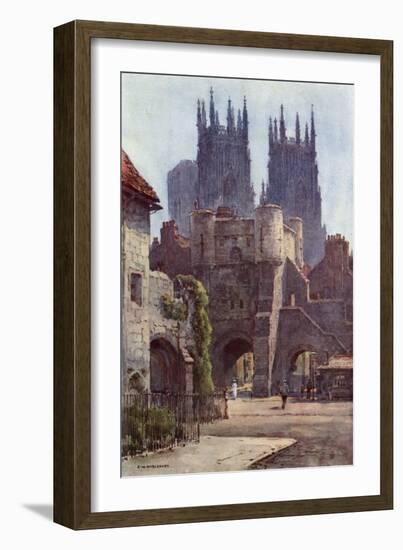 York Bootham Bar-Ernest W Haslehust-Framed Art Print