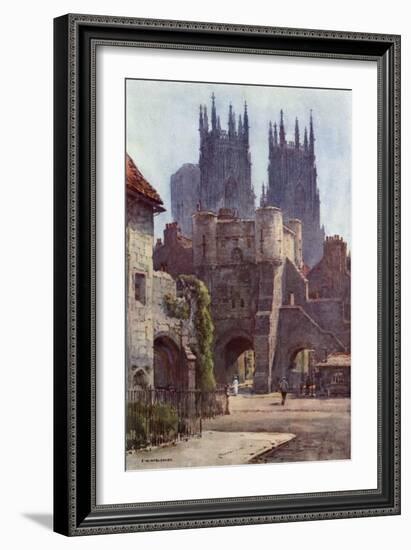 York Bootham Bar-Ernest W Haslehust-Framed Art Print