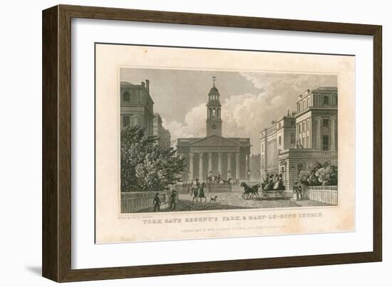 York Gate Regent's Park, and Marylebone Church, London-Thomas Hosmer Shepherd-Framed Giclee Print