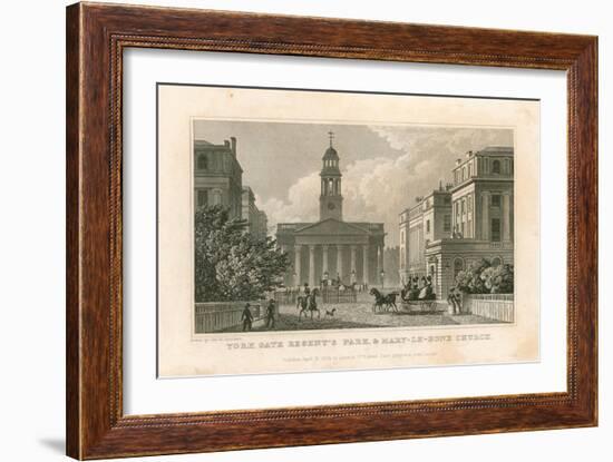 York Gate Regent's Park, and Marylebone Church, London-Thomas Hosmer Shepherd-Framed Giclee Print