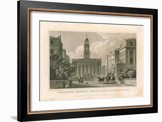 York Gate Regent's Park, and Marylebone Church, London-Thomas Hosmer Shepherd-Framed Giclee Print