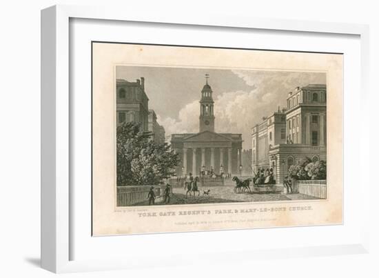 York Gate Regent's Park, and Marylebone Church, London-Thomas Hosmer Shepherd-Framed Giclee Print