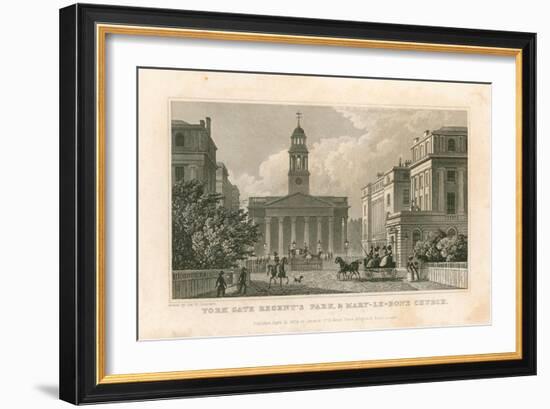 York Gate Regent's Park, and Marylebone Church, London-Thomas Hosmer Shepherd-Framed Giclee Print