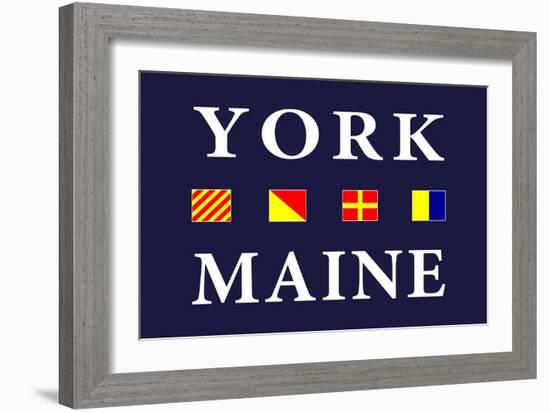 York, Maine - Nautical Flags-Lantern Press-Framed Art Print