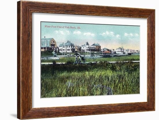 York, Maine, Waterfront View of York Beach-Lantern Press-Framed Art Print