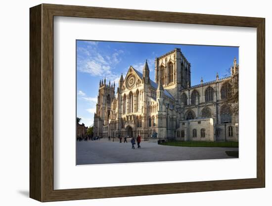 York Minster from Minster Piazza at Sunset, York, Yorkshire, England, United Kingdom, Europe-Mark Sunderland-Framed Photographic Print