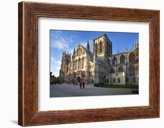 York Minster from Minster Piazza at Sunset, York, Yorkshire, England, United Kingdom, Europe-Mark Sunderland-Framed Photographic Print