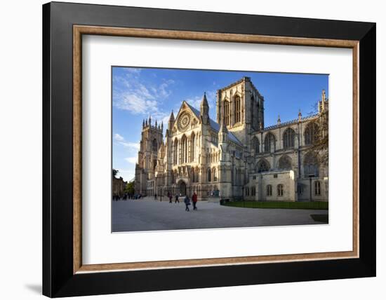 York Minster from Minster Piazza at Sunset, York, Yorkshire, England, United Kingdom, Europe-Mark Sunderland-Framed Photographic Print