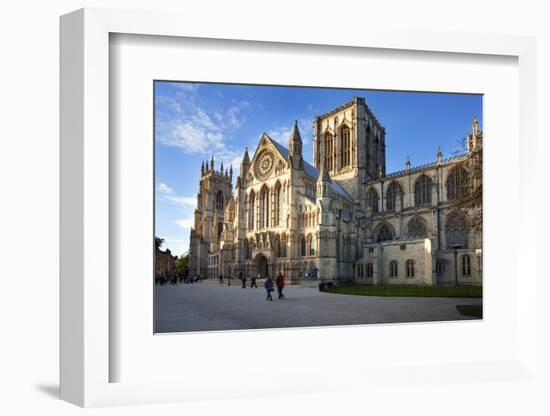 York Minster from Minster Piazza at Sunset, York, Yorkshire, England, United Kingdom, Europe-Mark Sunderland-Framed Photographic Print