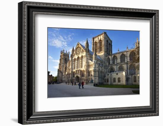 York Minster from Minster Piazza at Sunset, York, Yorkshire, England, United Kingdom, Europe-Mark Sunderland-Framed Photographic Print