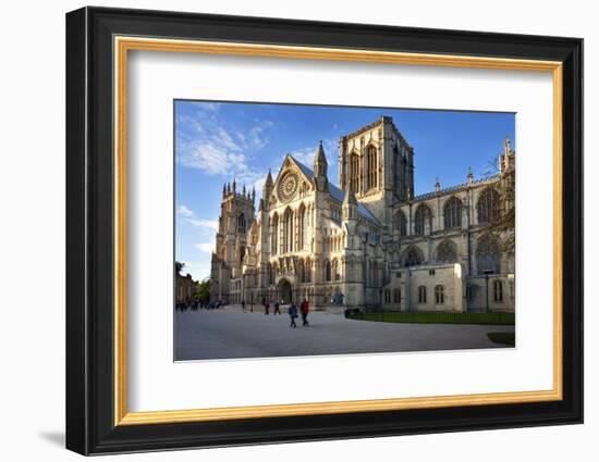 York Minster from Minster Piazza at Sunset, York, Yorkshire, England, United Kingdom, Europe-Mark Sunderland-Framed Photographic Print