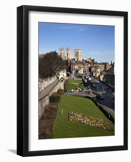 York Minster from the City Walls, York, Yorkshire, England-Mark Sunderland-Framed Photographic Print