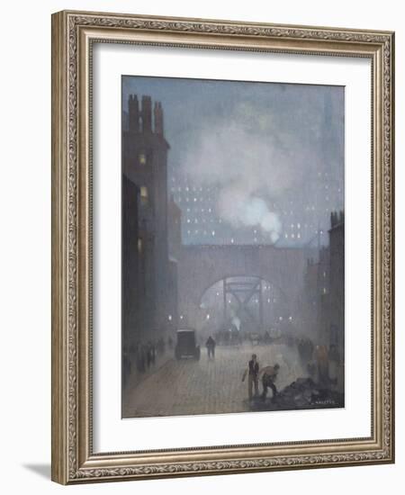 York Street Leading to Charles Street, Manchester, 1913 (Oil on Linen)-Adolphe Valette-Framed Giclee Print