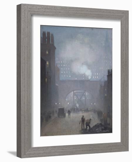 York Street Leading to Charles Street, Manchester, 1913 (Oil on Linen)-Adolphe Valette-Framed Giclee Print