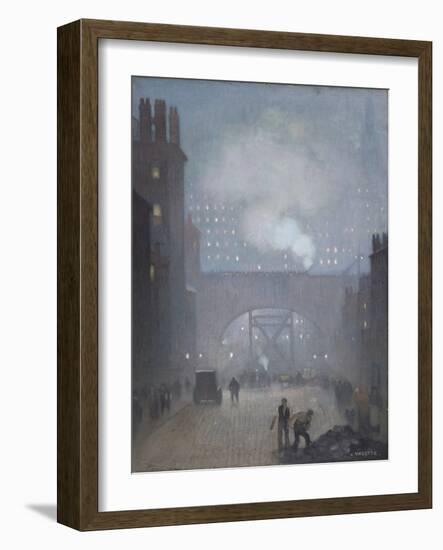 York Street Leading to Charles Street, Manchester, 1913 (Oil on Linen)-Adolphe Valette-Framed Giclee Print