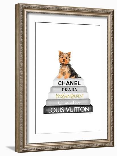 Yorkie Bookstack IIII-Amanda Greenwood-Framed Art Print