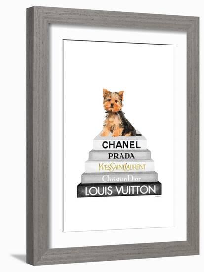 Yorkie Bookstack IIII-Amanda Greenwood-Framed Art Print