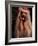 Yorkshire Terrier with Hair Tied up and Panting-Adriano Bacchella-Framed Photographic Print