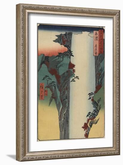 Yoro Falls, Mino Province, August 1853-Utagawa Hiroshige-Framed Giclee Print