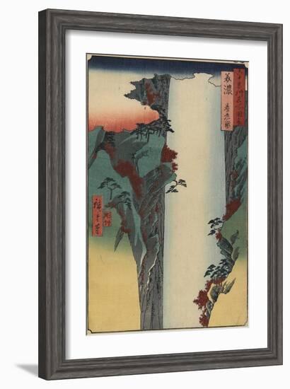 Yoro Falls, Mino Province, August 1853-Utagawa Hiroshige-Framed Giclee Print