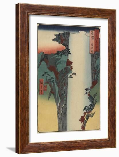 Yoro Falls, Mino Province, August 1853-Utagawa Hiroshige-Framed Giclee Print