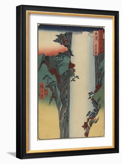 Yoro Falls, Mino Province, August 1853-Utagawa Hiroshige-Framed Giclee Print