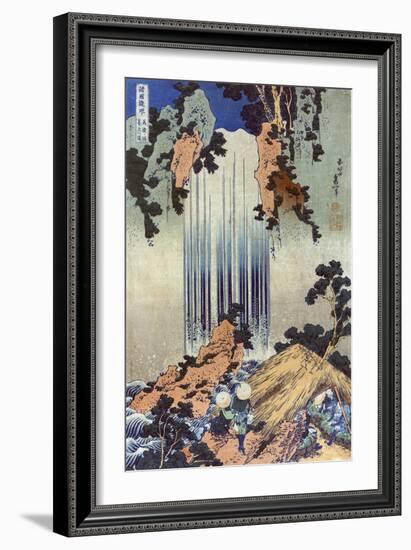 Yoro Waterfall in Mino, Japanese Wood-Cut Print-Lantern Press-Framed Art Print
